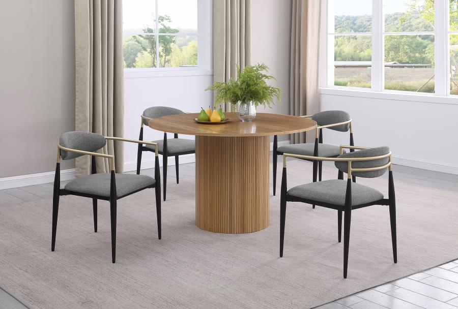 BRADBURY ROUND 48-INCH WOOD TOP DINING TABLE NATURAL