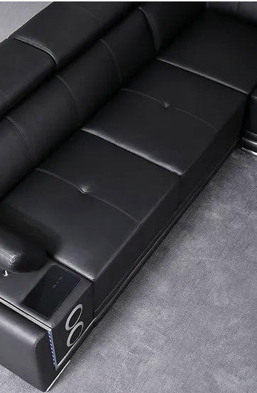 Denver Sectional Leather with Changing LED lights , Speakers Modern