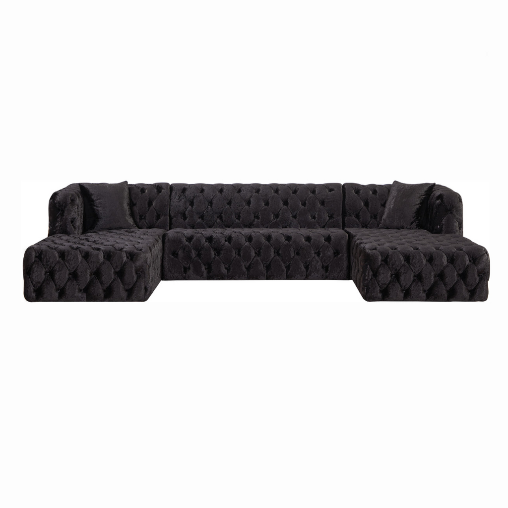 Black Velvet 3pc. Sectional
